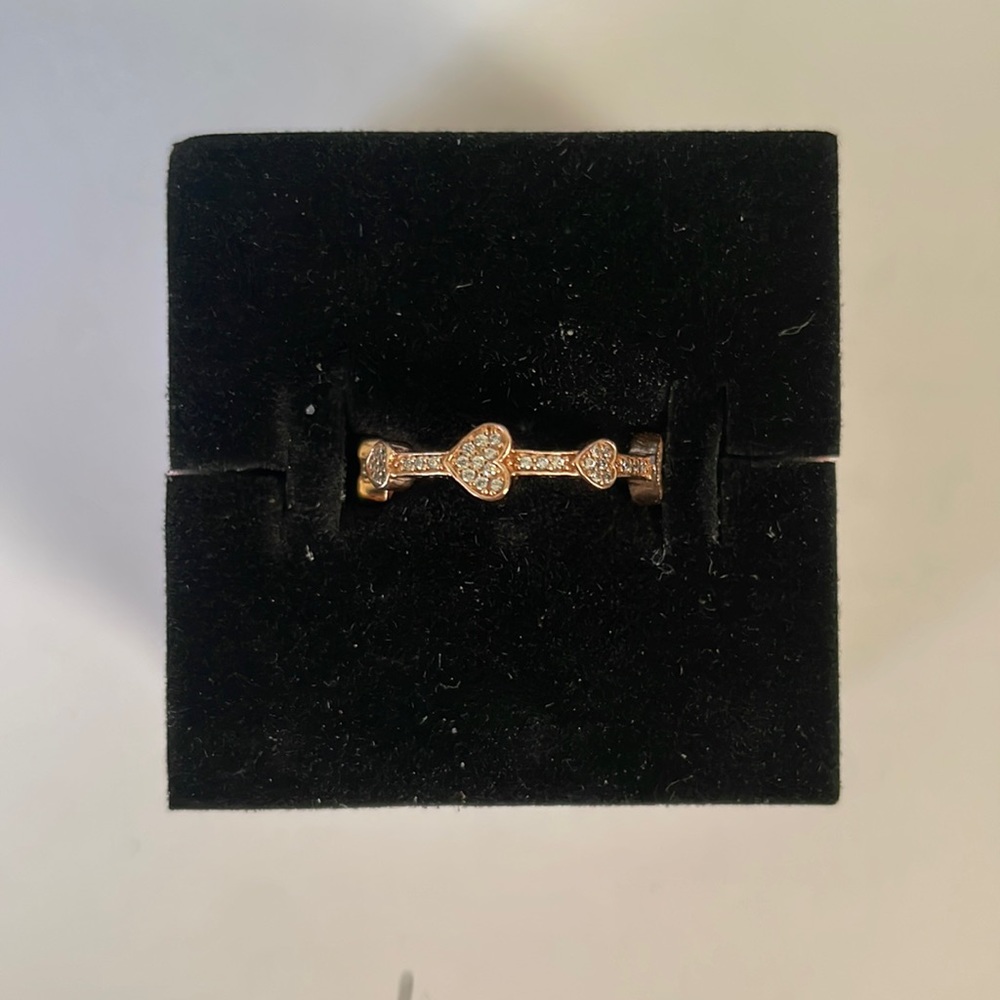 Pandora Rose Gold Plated Hearts Ring